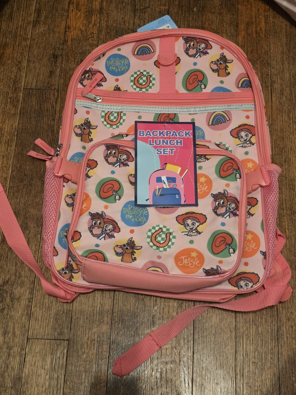 Kids Pink Character Backpack & Lunch Set with Fun Jessie Print